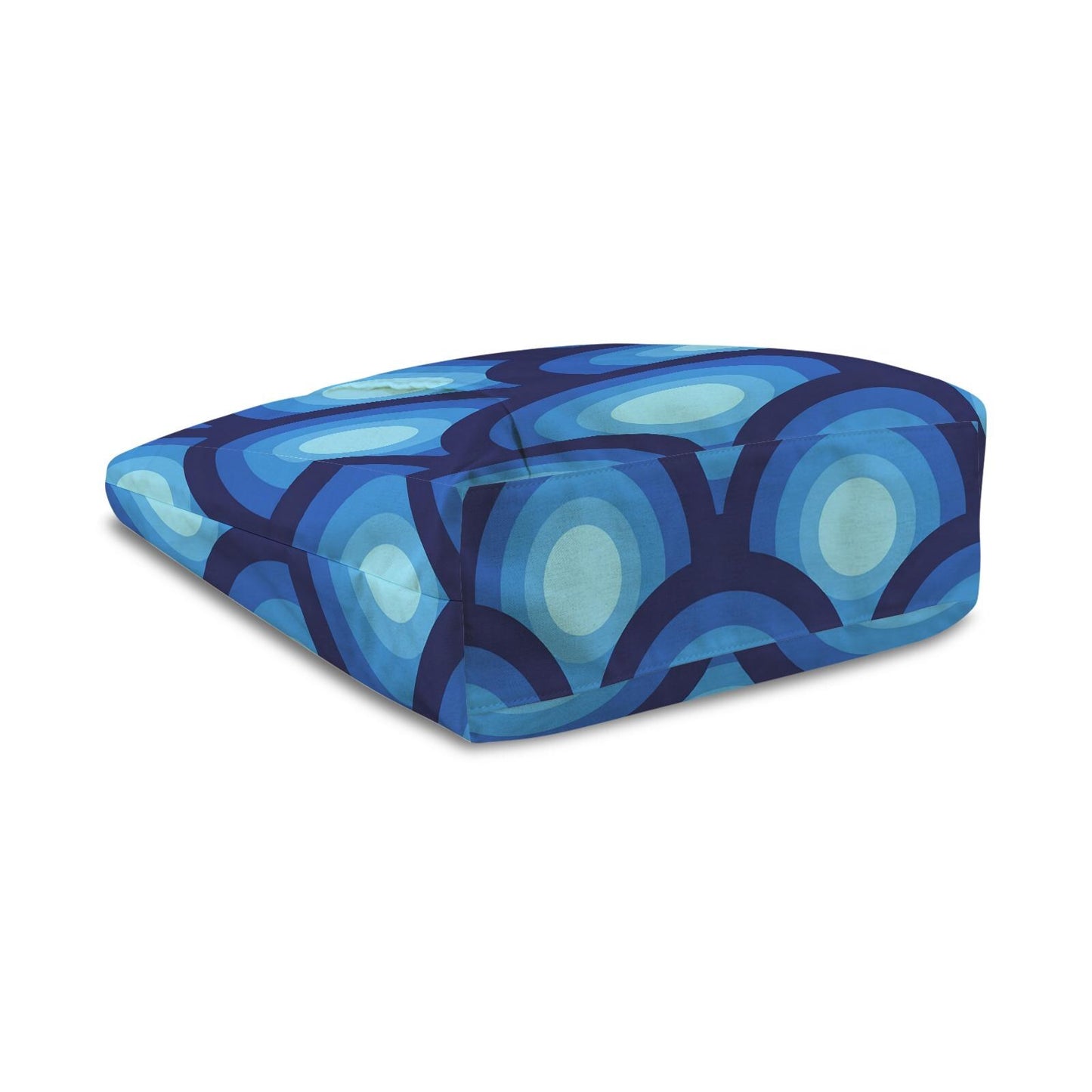 Blue Retro 70s Yoga Mat Tote with Mat Holder – Cotton Linen Gym & Pilates Bag
