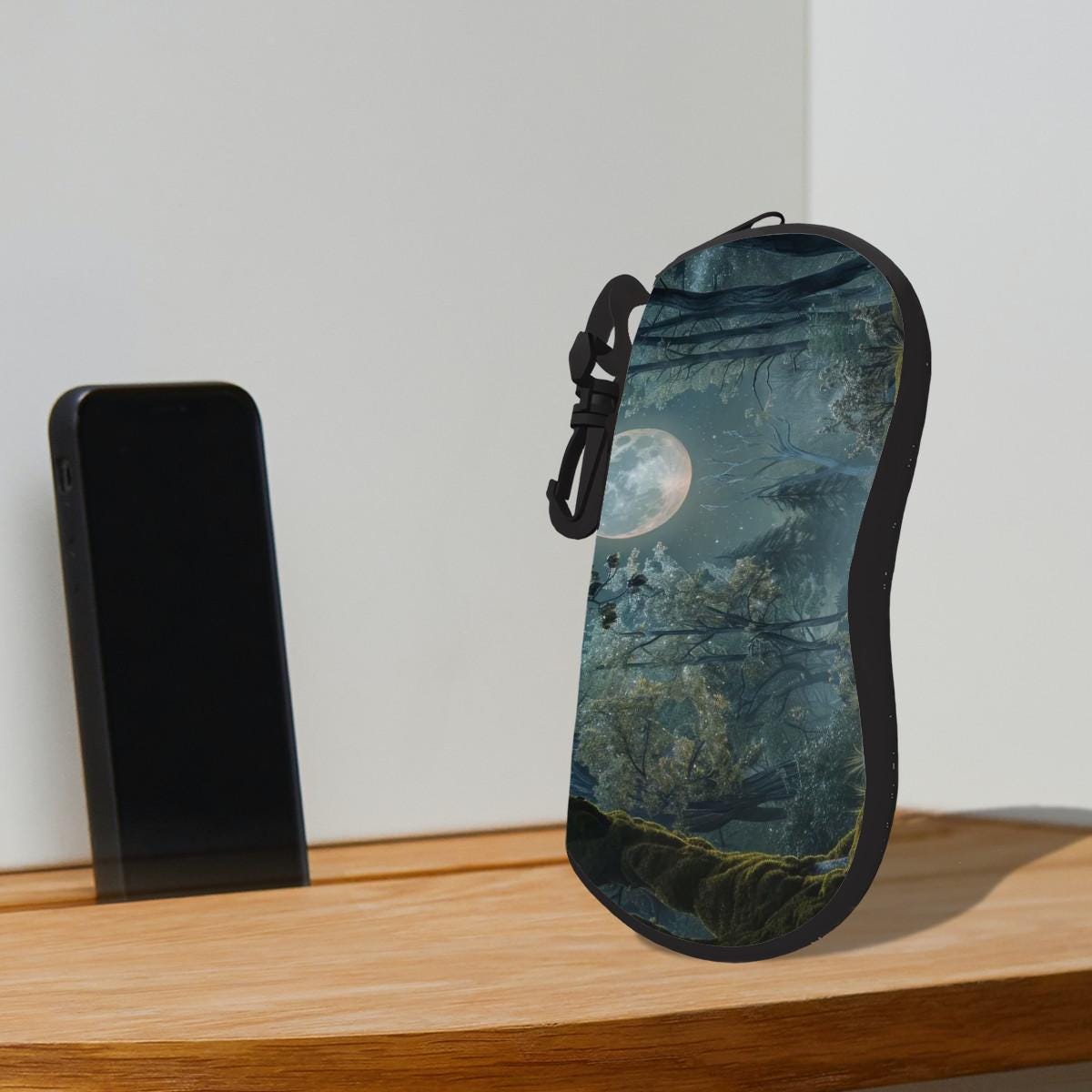 Moody Moon Forest Eyeglass Case – Dark Academia Night Sunglasses Zipper Pouch