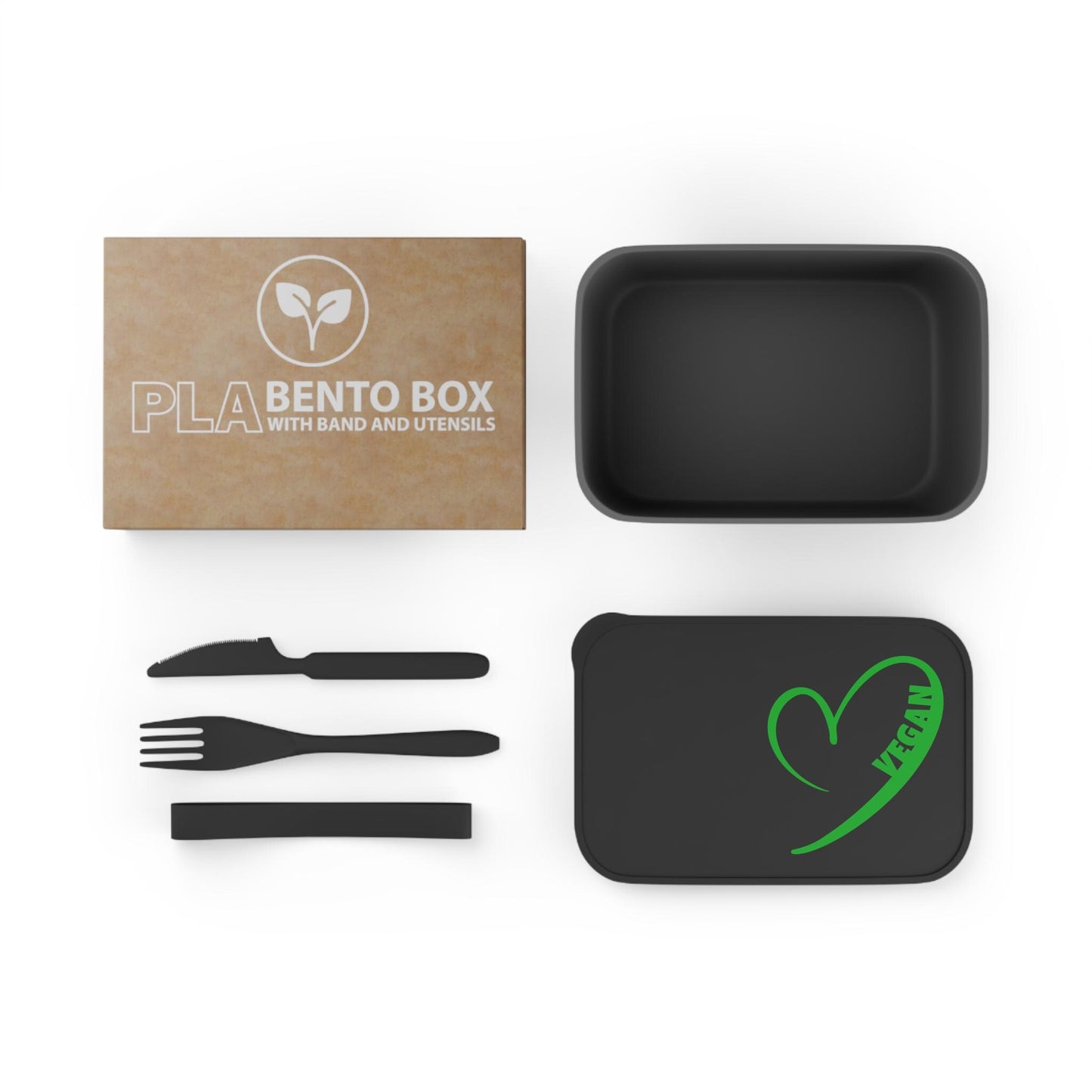 Eco Bioplastic Bento Box: Reusable Vegan Lunch Container with Utensils