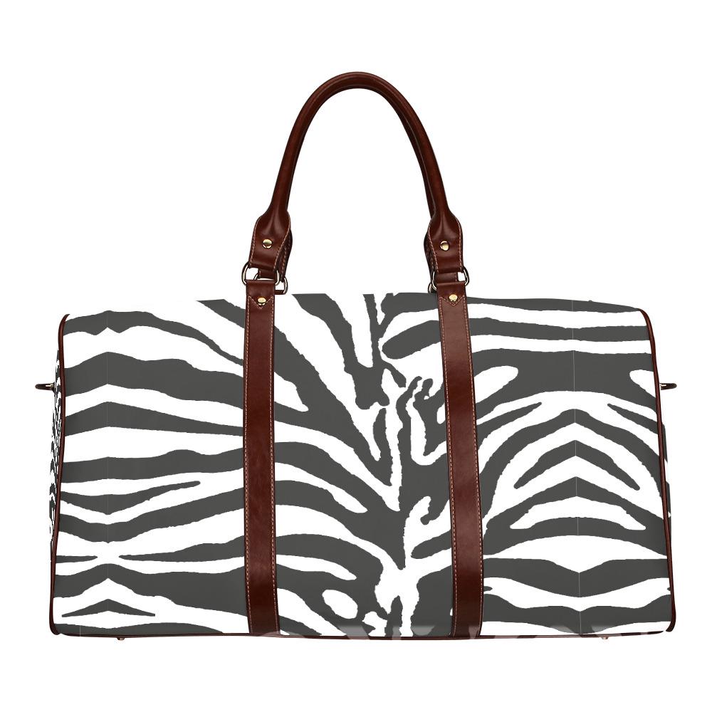 Black White Zebra Print Travel Bag – Waterproof Vegan Weekender Duffle