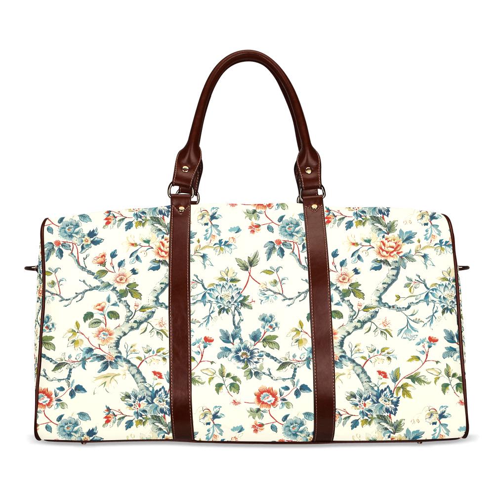 Toile de Jouy Weekender Travel Bag – French Vintage Print Vegan Duffle Bag