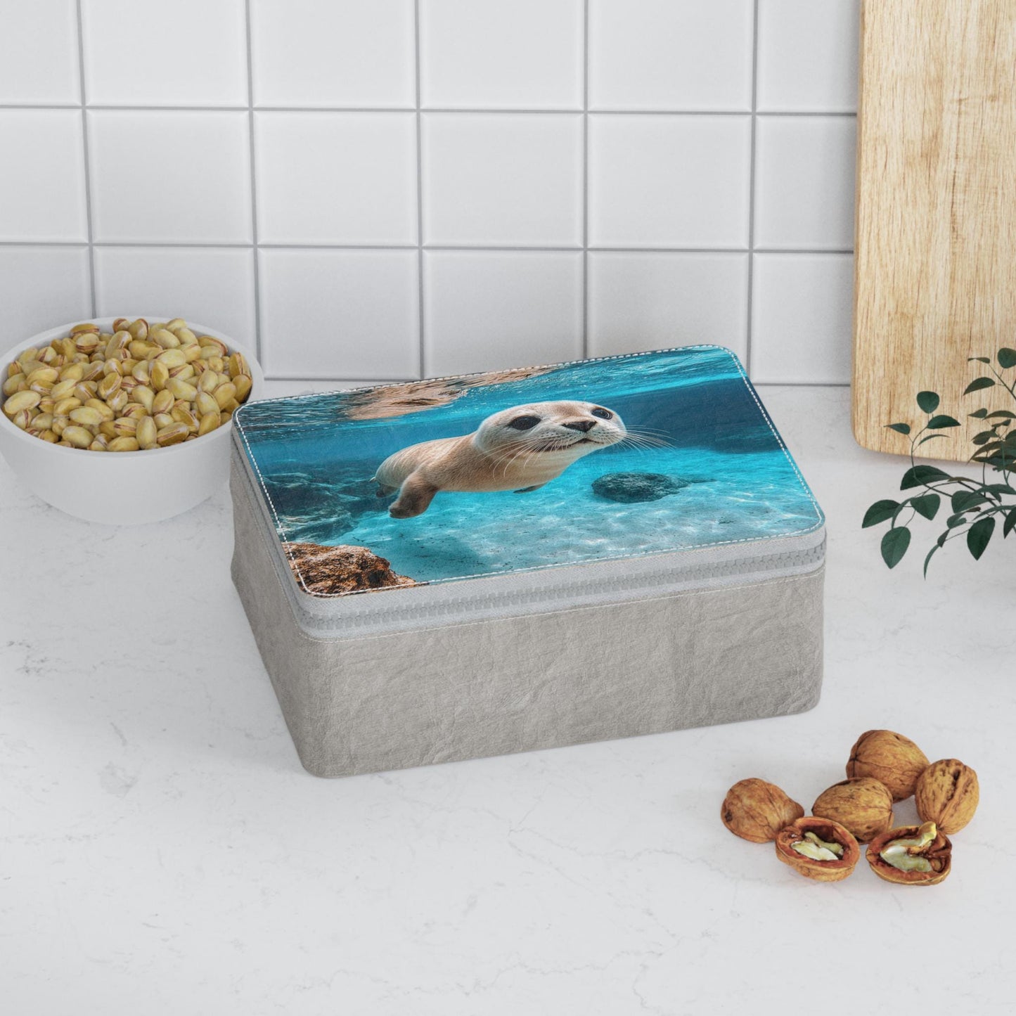 Eco-Friendly Baby Seal Paper Lunch Bag: Reusable Vegan Food Storage
