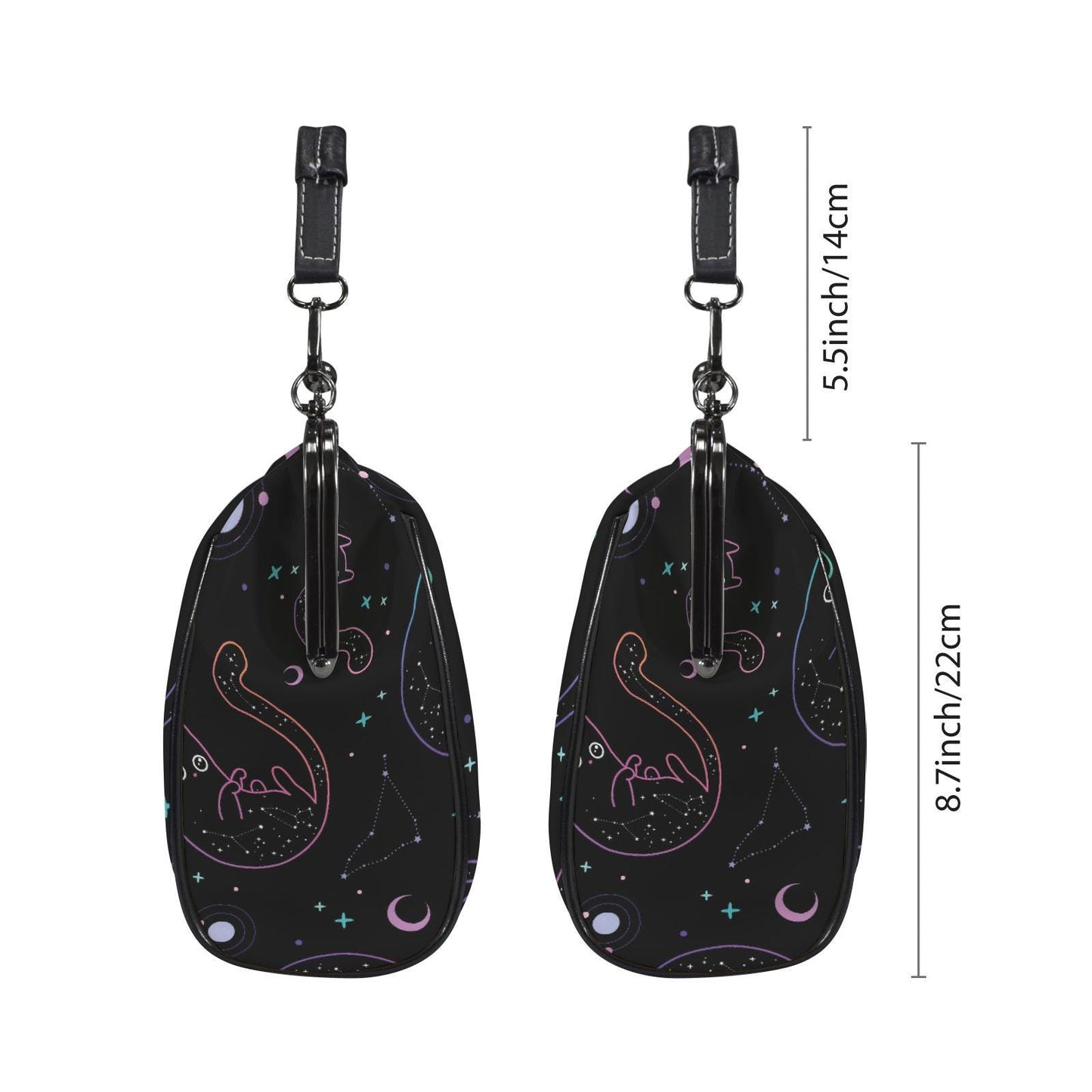Dark Academia Space Cat Vintage Kisslock Bag - Victorian Gothic Crossbody