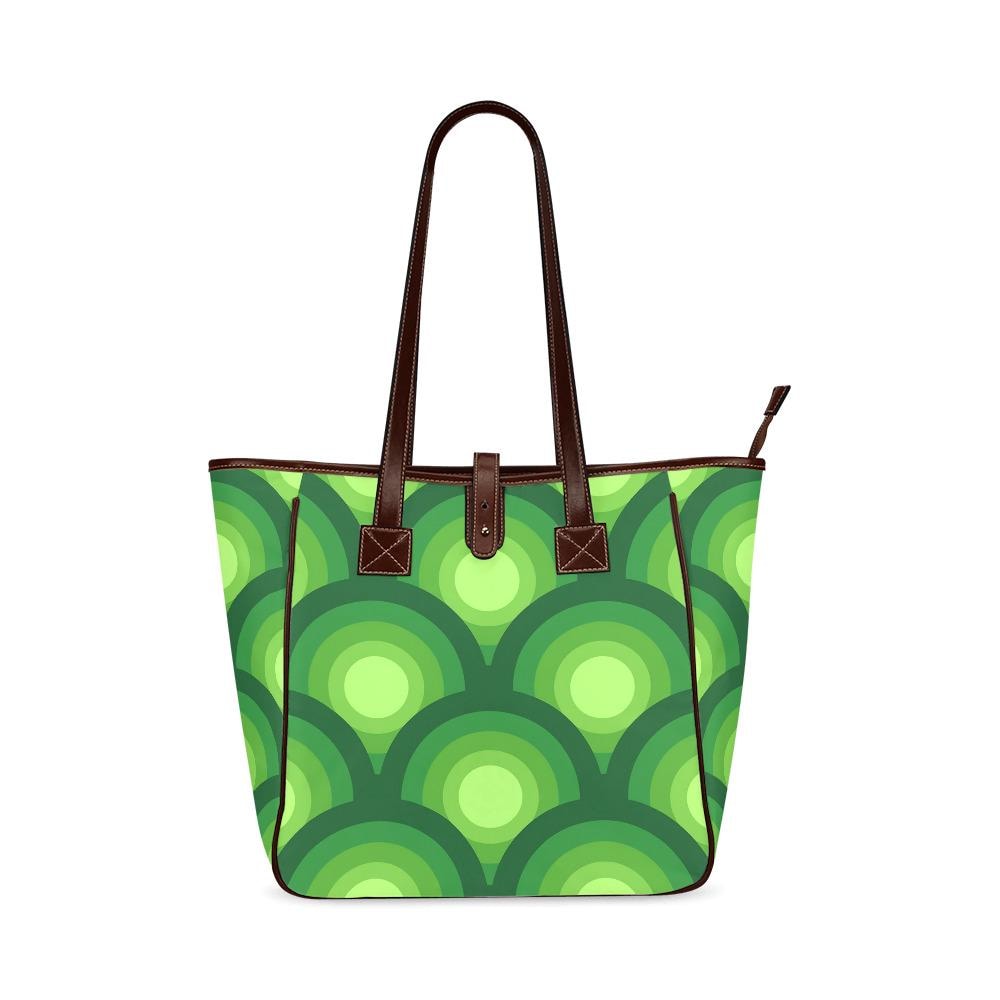 70s Retro Midcentury Style Handbag – Green Classic Large Tote Bag