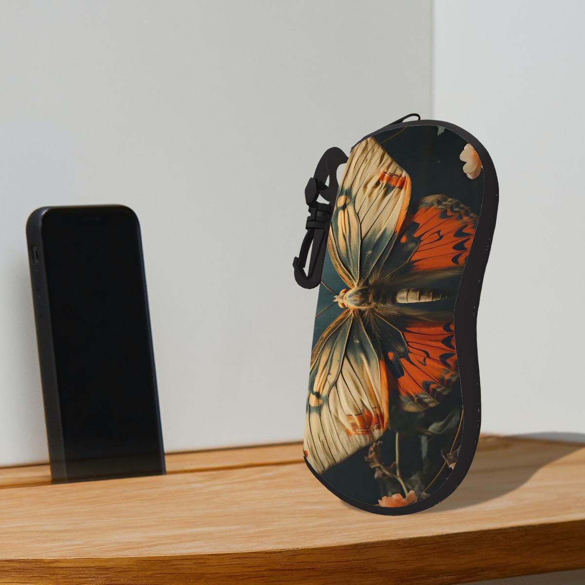 Boho Butterfly Eyeglasses Soft Case – Dark Academia Sunglasses Zipper Pouch