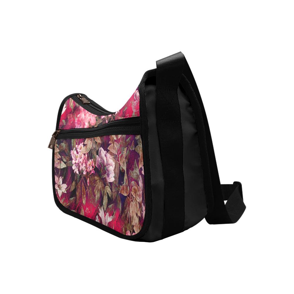 Moody Vintage Flowers Shoulder Bag – Botanical Oxford Fabric Hobo Bag