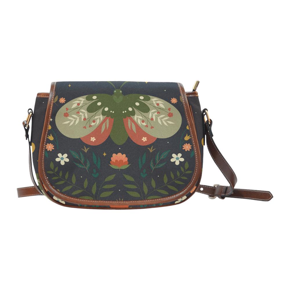 Dark Academia Moth Saddle Bag - Moody Gothic Crossbody Handbag