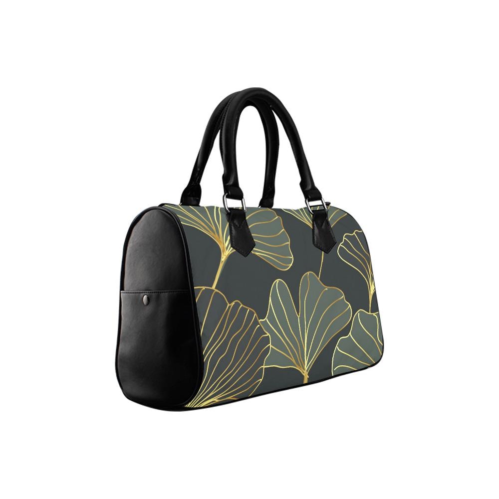 Black Gold Ginkgo Barrel Handbag – Dark Academia Gothic Whimsy Bag