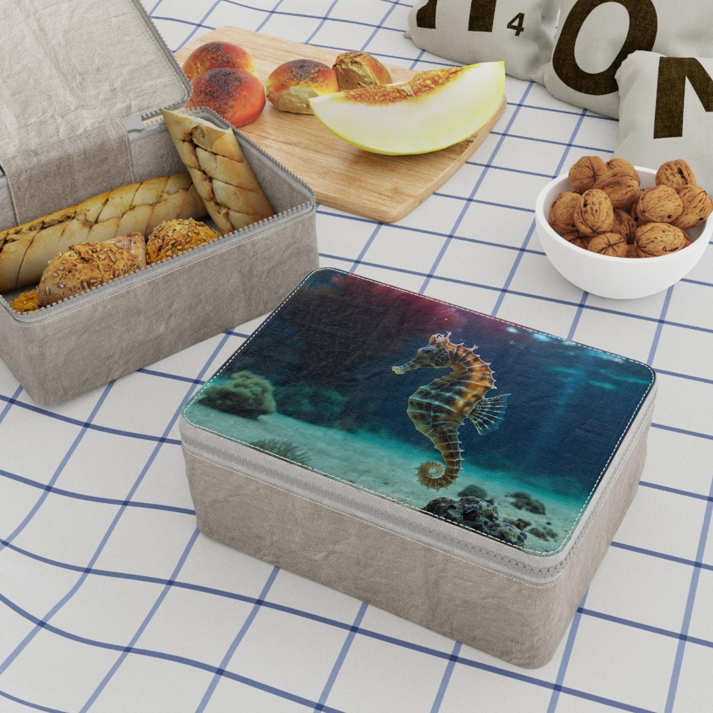 Sea Horse Paper Lunch Bag: Reusable Eco-Friendly Food Storage