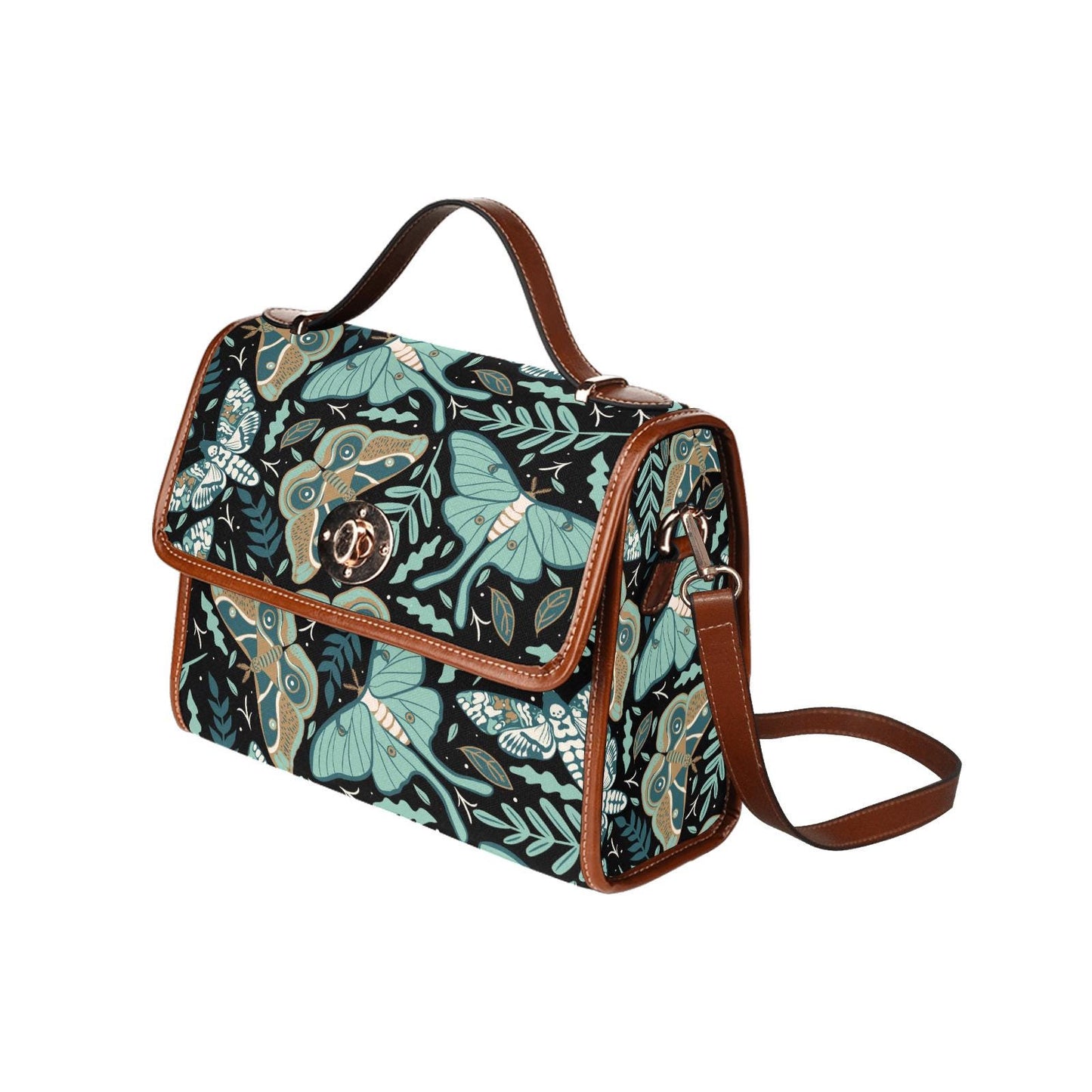 Dark Academia Moths Crossbody Bag – Gothic Vintage Butterflies
