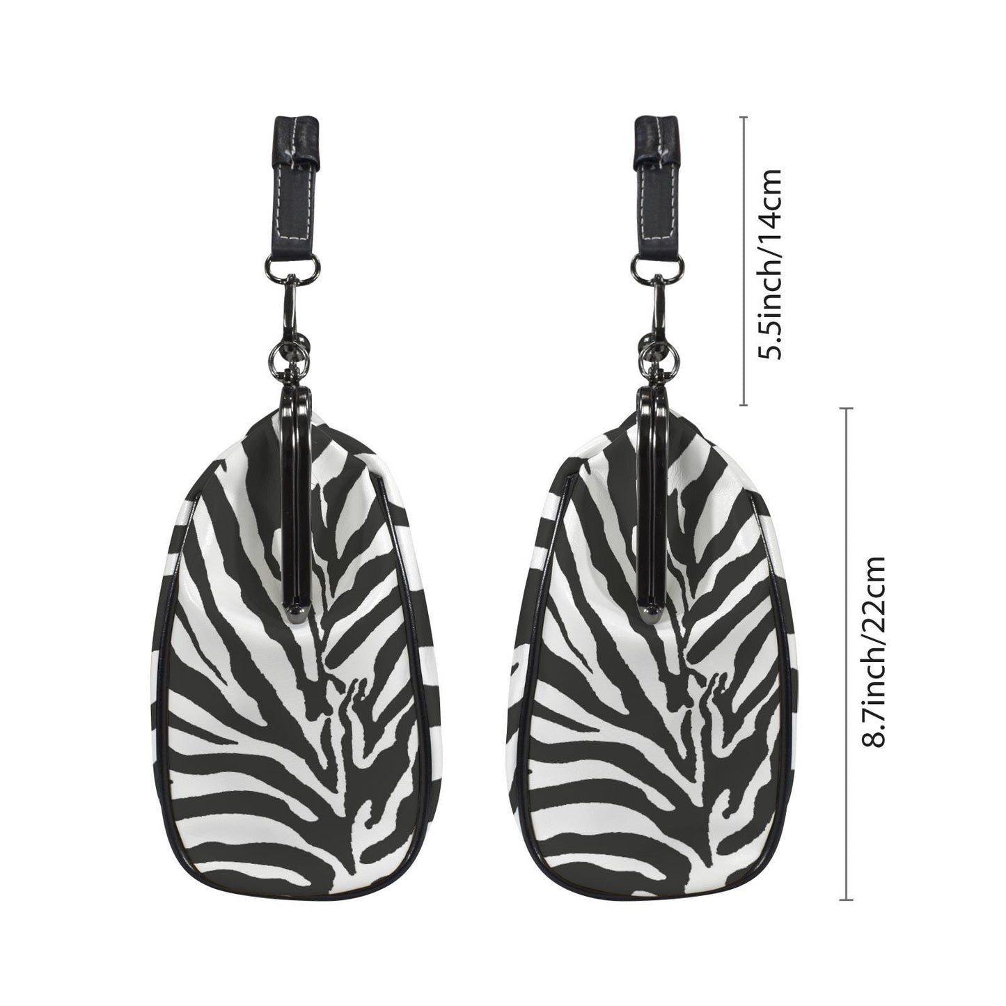 Zebra Print Kisslock Handbag – Vintage Style Crossbody Purse
