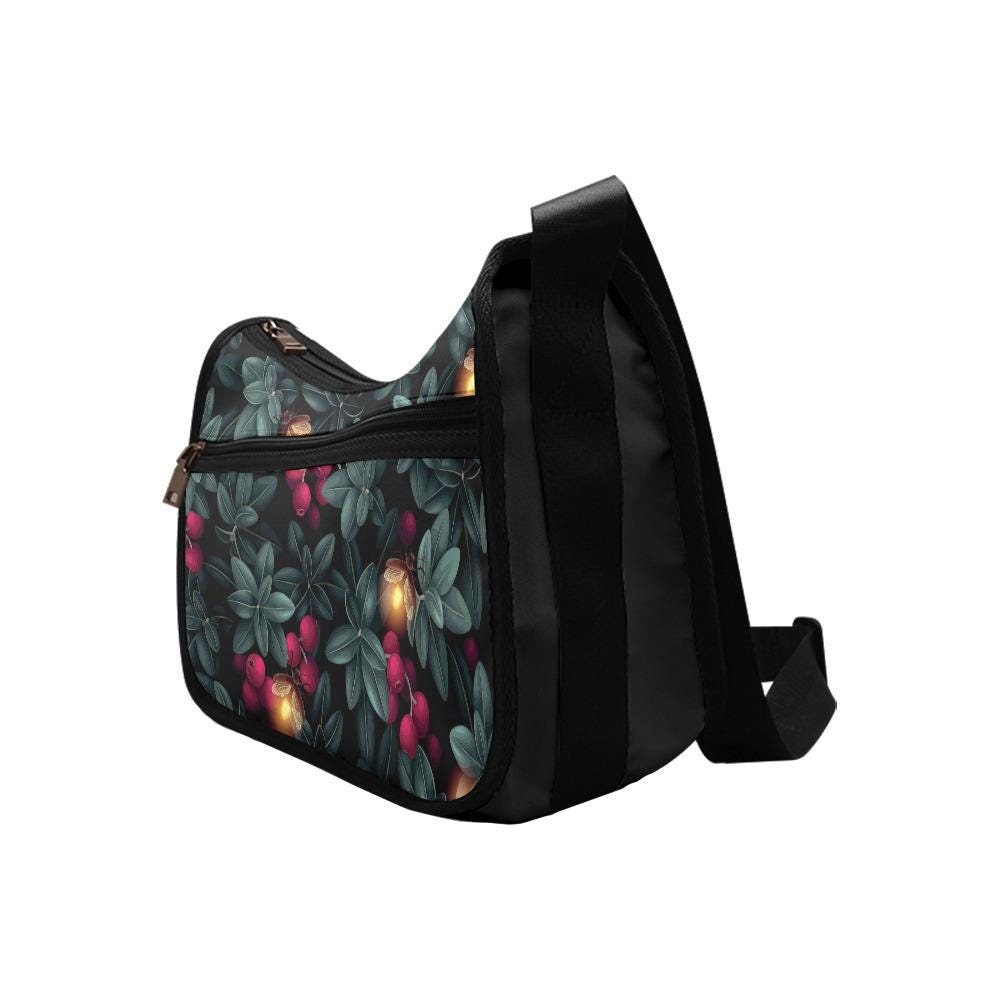 Dark Academia Forest Fireflies Shoulder Bag – Gothic Oxford Fabric Hobo Bag