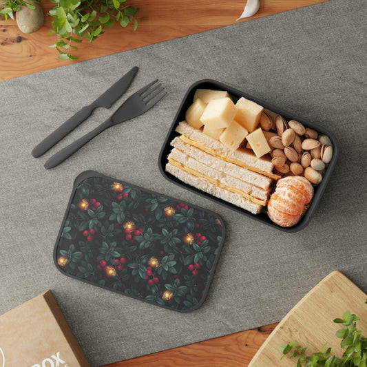 Dark Academia Bento Box: Cranberry Floral Bioplastic Lunch Container