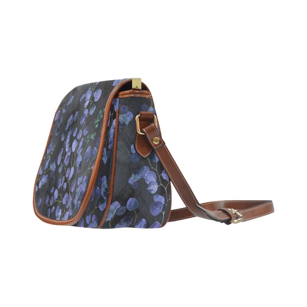 Bolso de montar de eucalipto nocturno – bandolera vintage de estilo dark academia