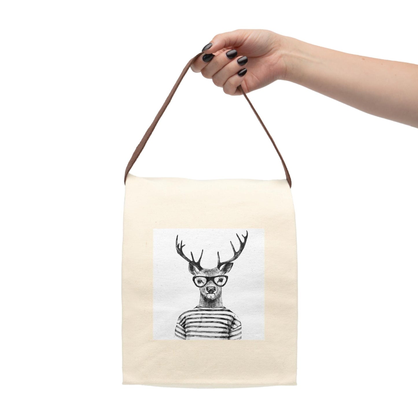 Deer Design Canvas Lunch Bag: Eco-Friendly Cotton Tote Gift