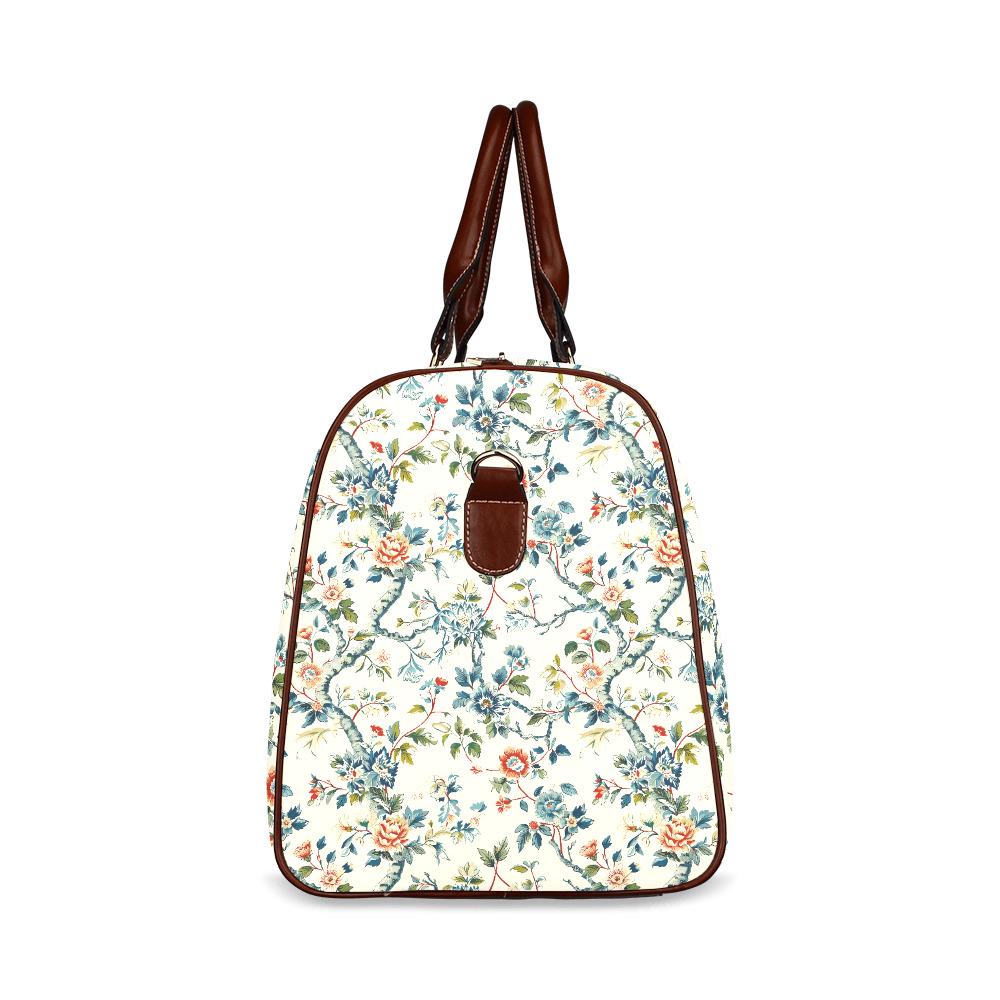 Toile de Jouy Weekender Travel Bag – French Vintage Print Vegan Duffle Bag