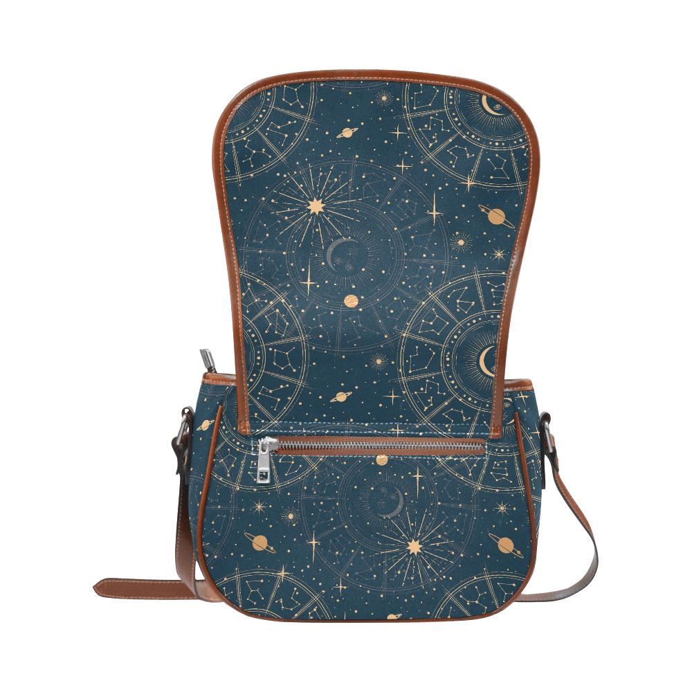 Astrology Planets Saddle Bag - Dark Academia Gothic Crossbody Handbag