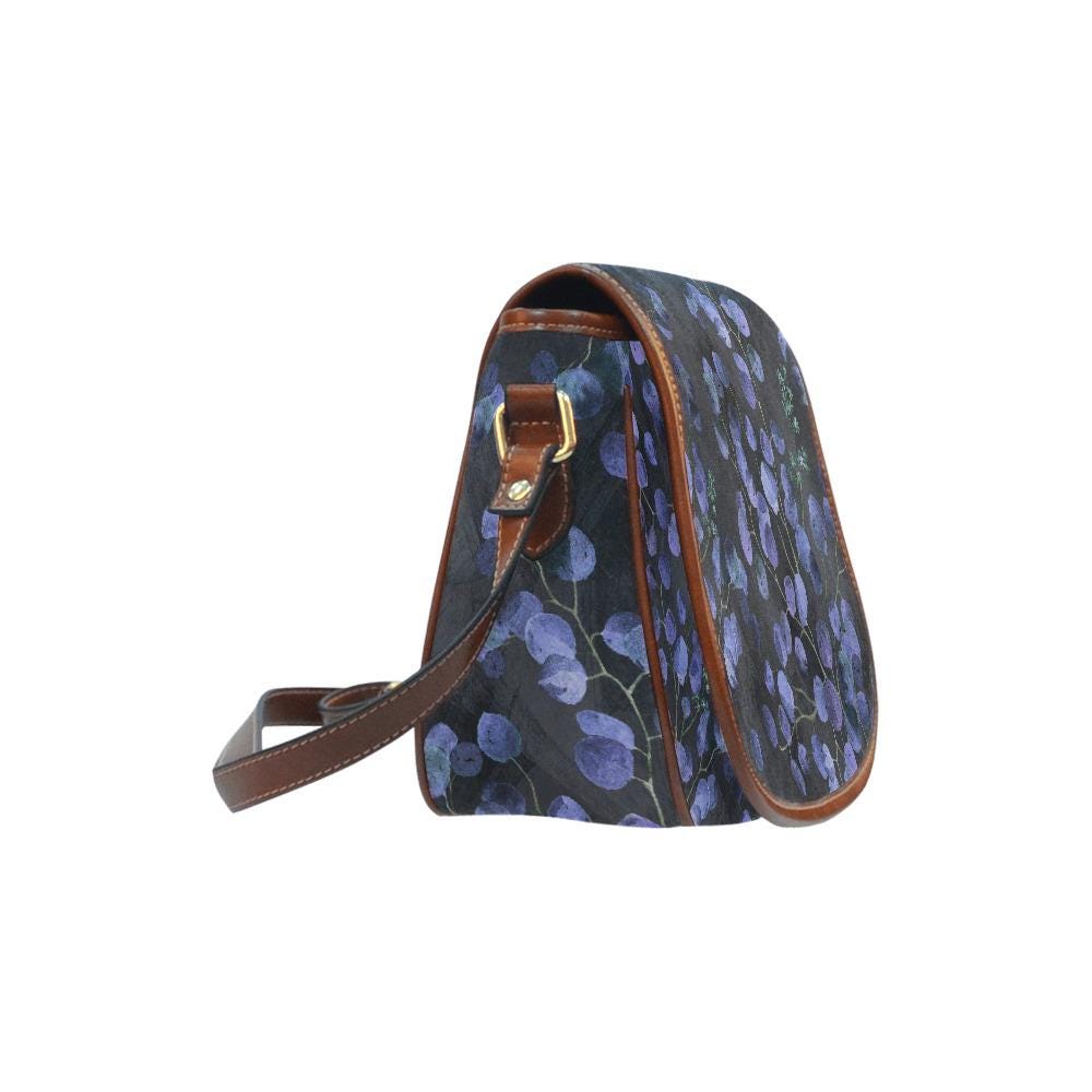Bolso de montar de eucalipto nocturno – bandolera vintage de estilo dark academia