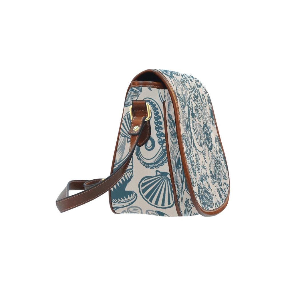 Sacoche nautique requin vie marine – Sac bandoulière marin vintage