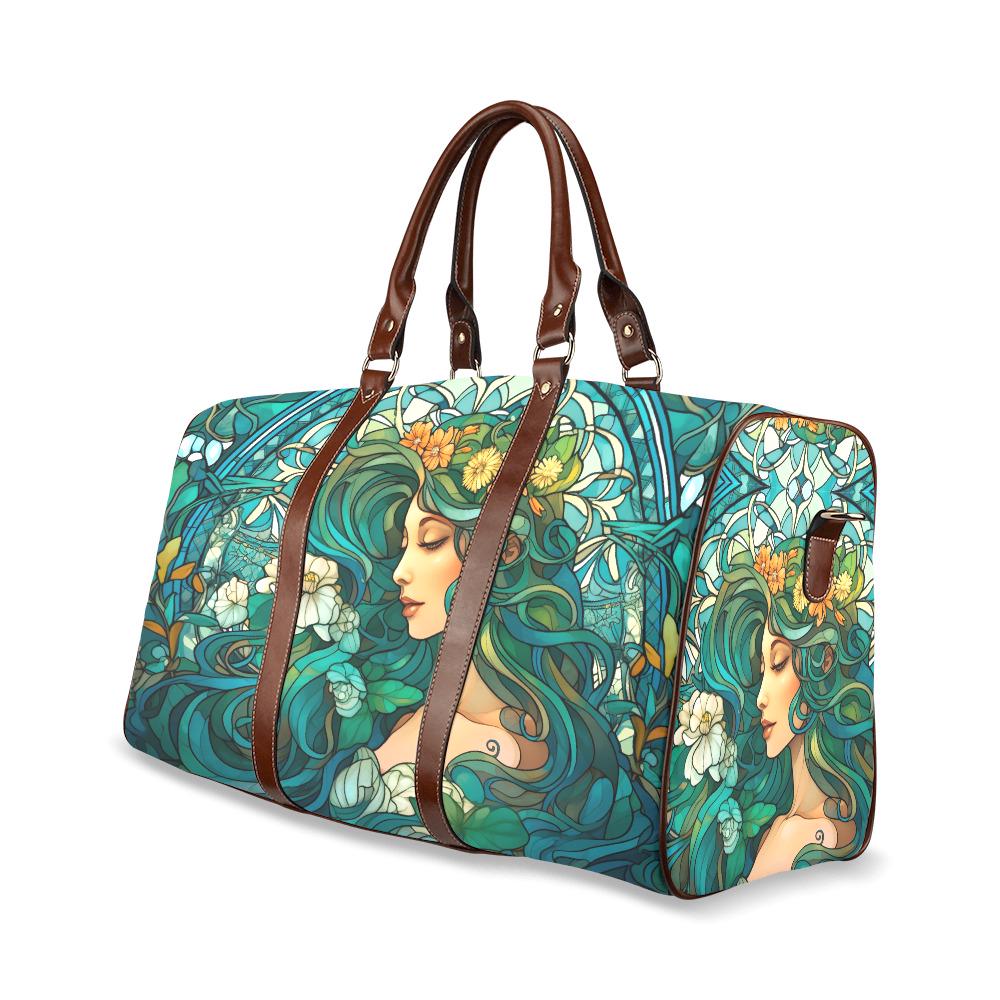 Art Nouveau Travel Duffel Bag – Teal Green Weekend Carry-On Luggage