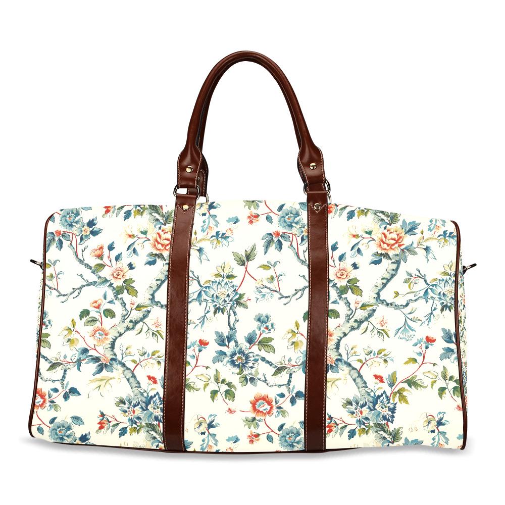 Toile de Jouy Weekender Travel Bag – French Vintage Print Vegan Duffle Bag