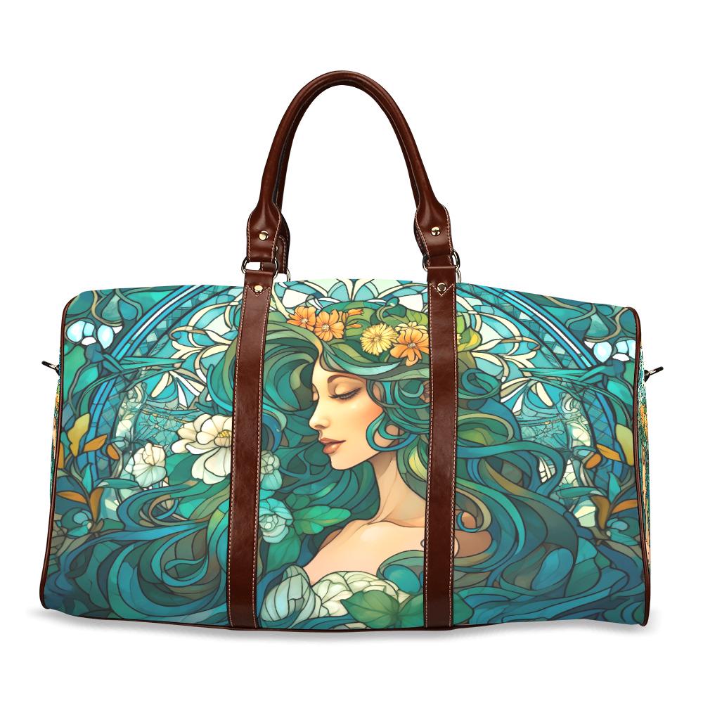 Art Nouveau Travel Duffel Bag – Teal Green Weekend Carry-On Luggage