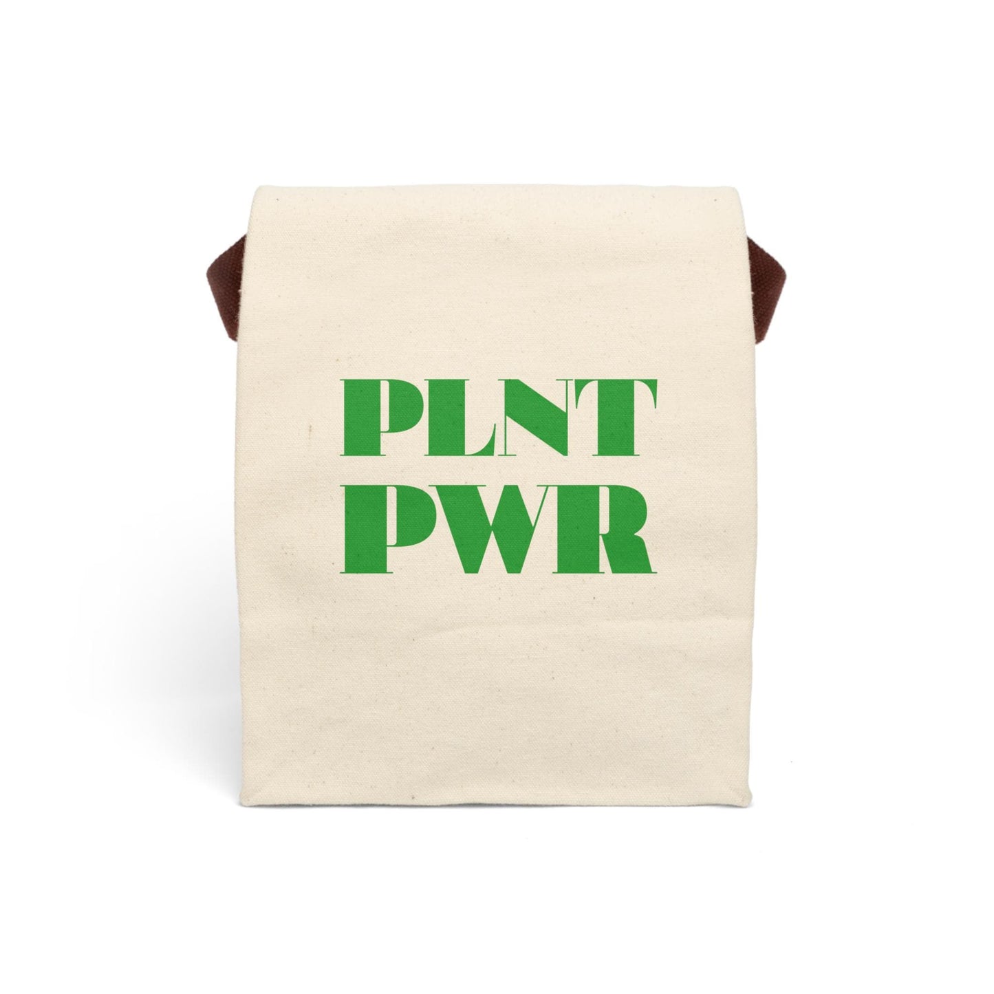 Plant Power Eco-Friendly Canvas Cotton Lunch Bag: Reusable Vegan Veggie Tote Gift