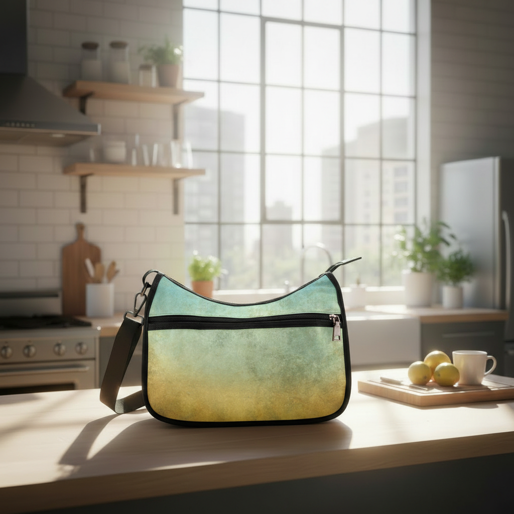 Borsa a spalla sfumata nei toni della terra – Borsa hobo a tracolla in tessuto Oxford vintage boho