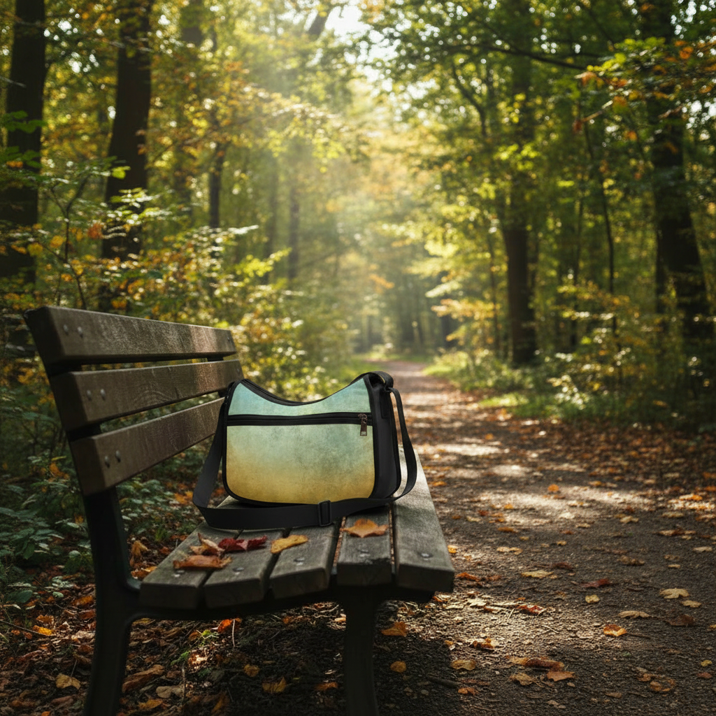 Borsa a spalla sfumata nei toni della terra – Borsa hobo a tracolla in tessuto Oxford vintage boho