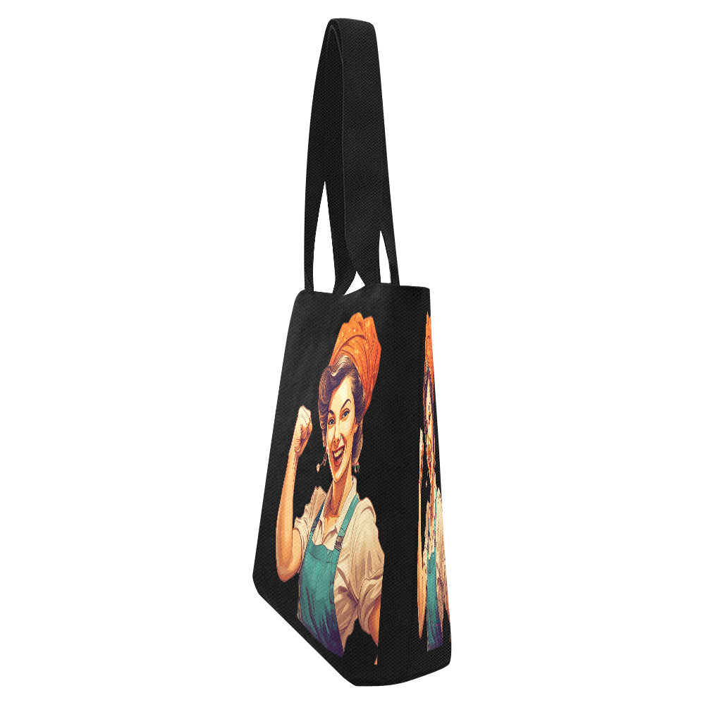 Working Class Woman Black Cotton Canvas Tote Bag – Vintage Empowerment