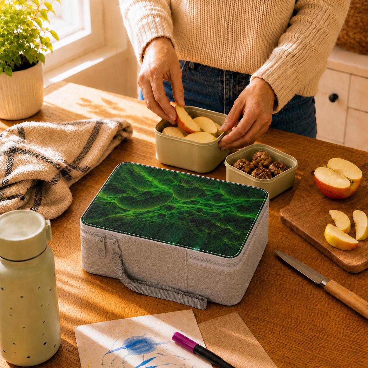 Mystic Forest Paper Lunch Box: Reusable Sustainable Vegan Food Storage