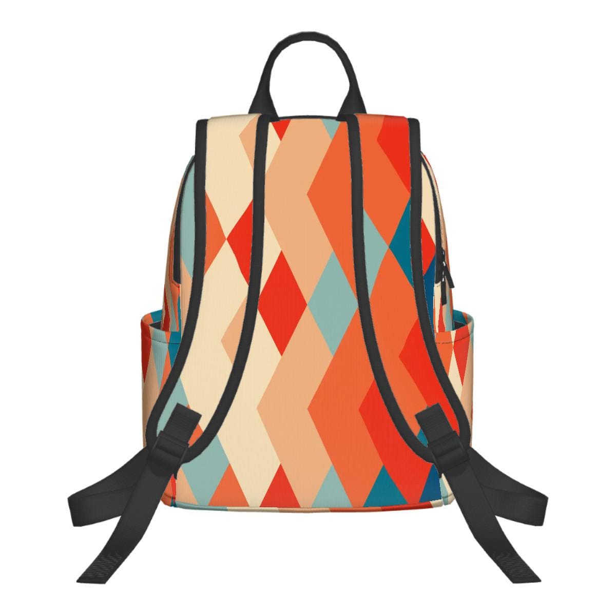 Retro 60s Backpack – Midcentury Diamonds Twill Zipper Daypack