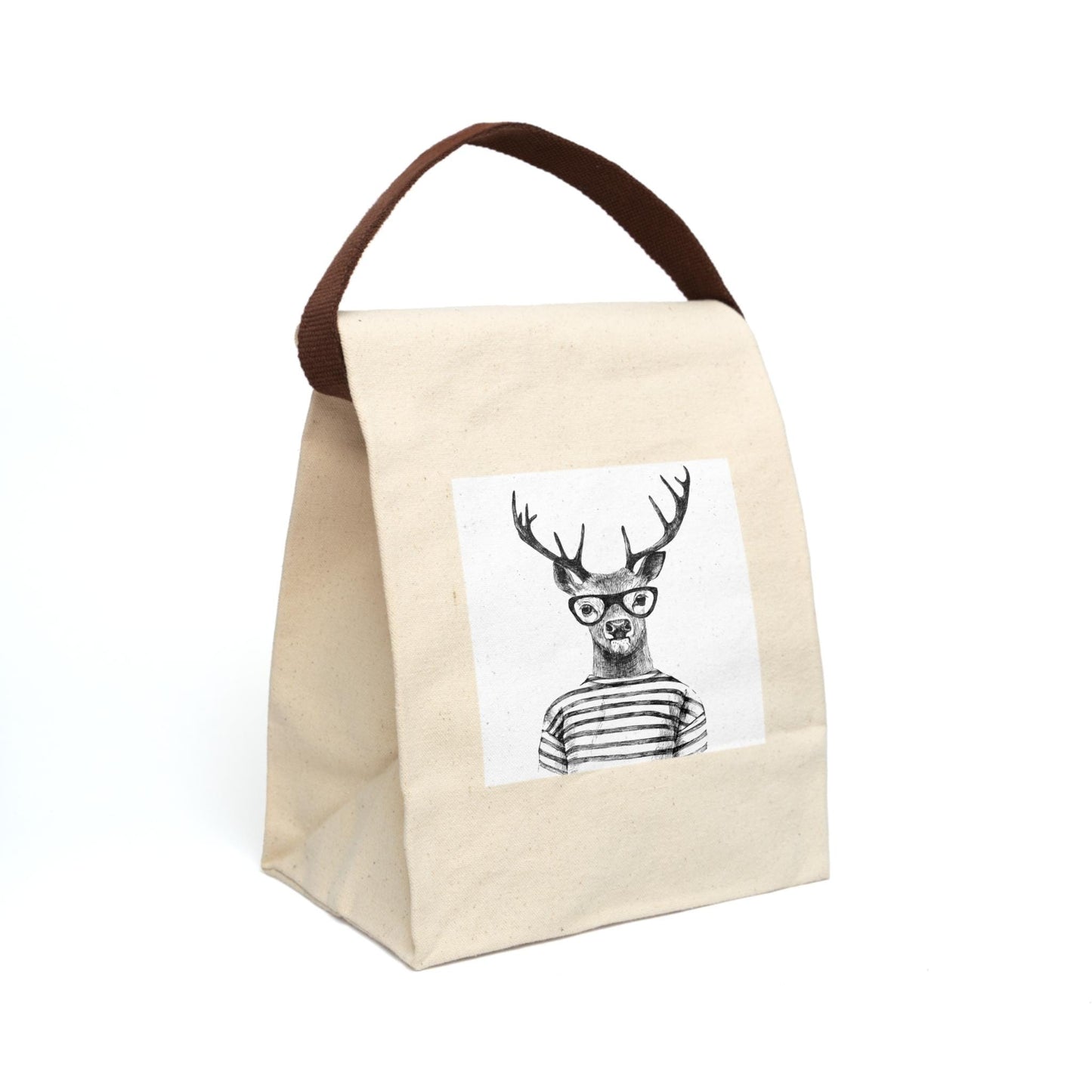 Deer Design Canvas Lunch Bag: Eco-Friendly Cotton Tote Gift