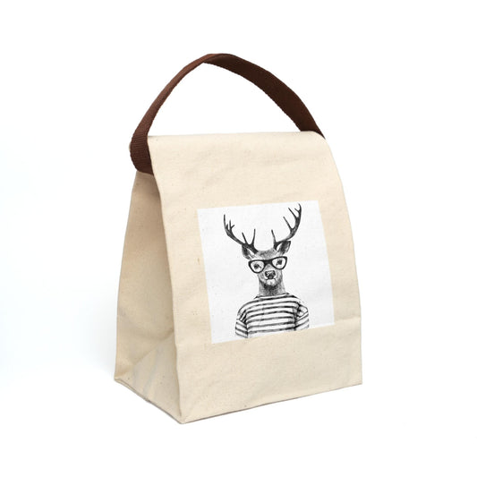 Deer Design Canvas Lunch Bag: Eco-Friendly Cotton Tote Gift