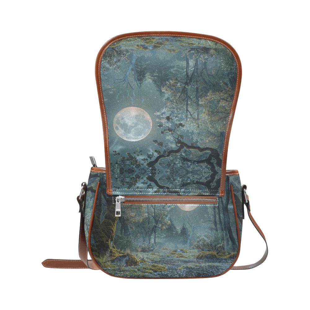 Bolso de media luna de luna llena melancólica – bolso bandolera gótico de estética dark academia