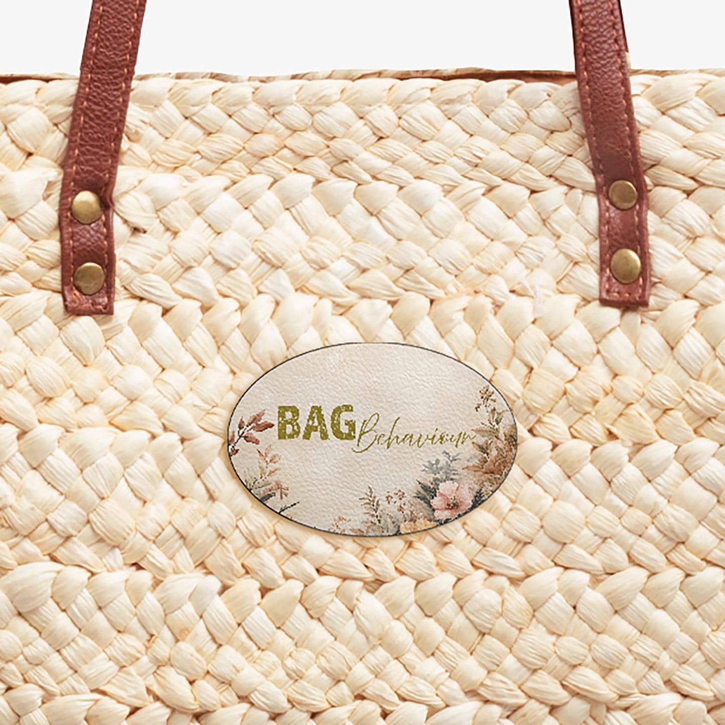 Large Woven Straw Tote Bag – Roomy Summer Tote with Zippered Interior