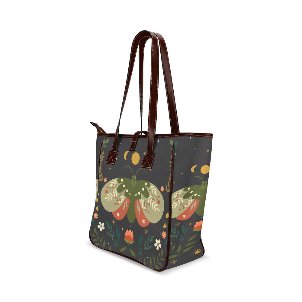 Moths & Moon Dark Academia Style Handbag – Classic Large Tote Bag