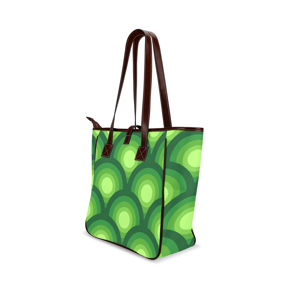 70s Retro Midcentury Style Handbag – Green Classic Large Tote Bag