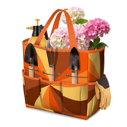 Retro 70s Garden Tool Carry Tote Bag – Durable Gardening Organizer with Pockets