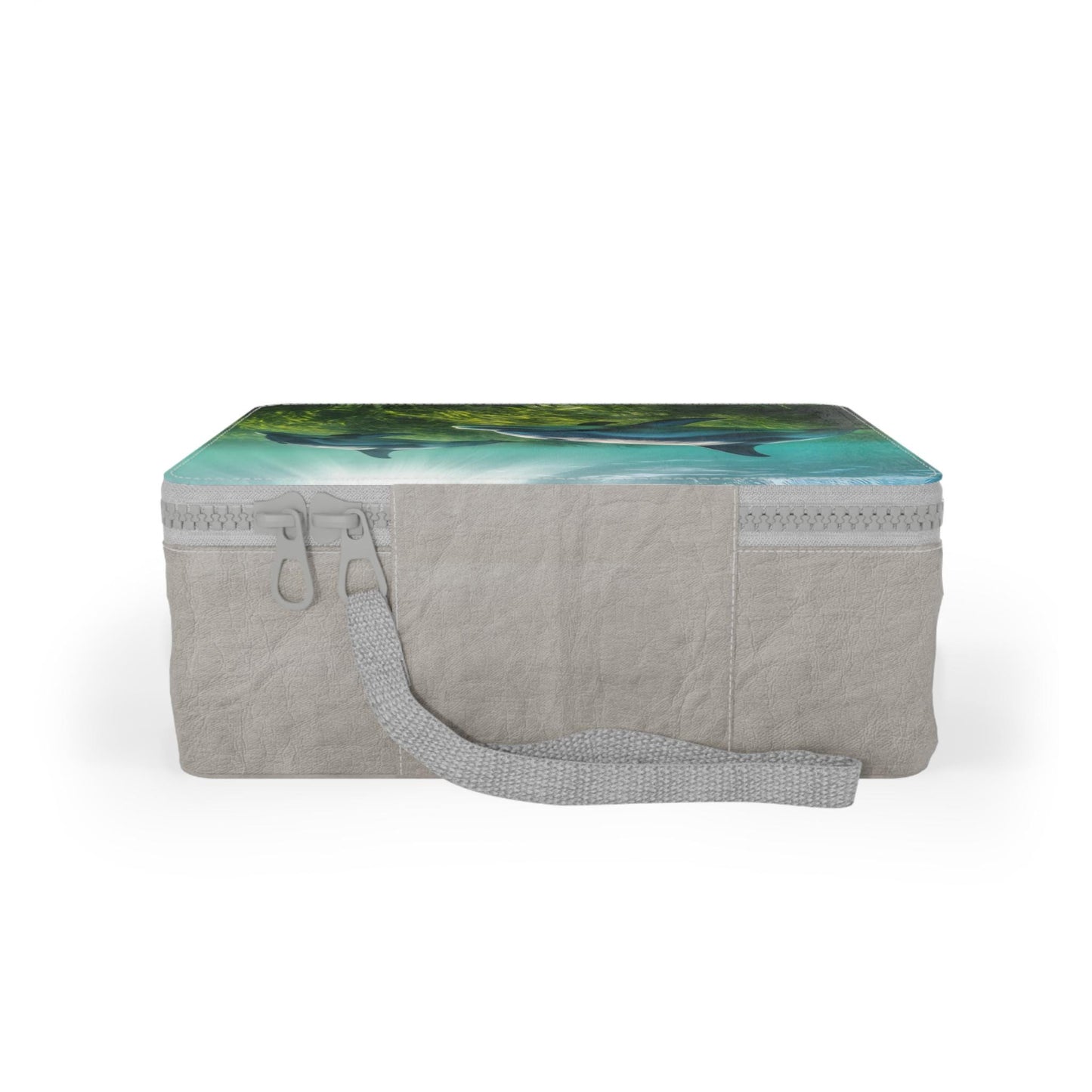 Dolphin Print Paper Lunch Bag: Eco-Friendly Reusable Food Storage