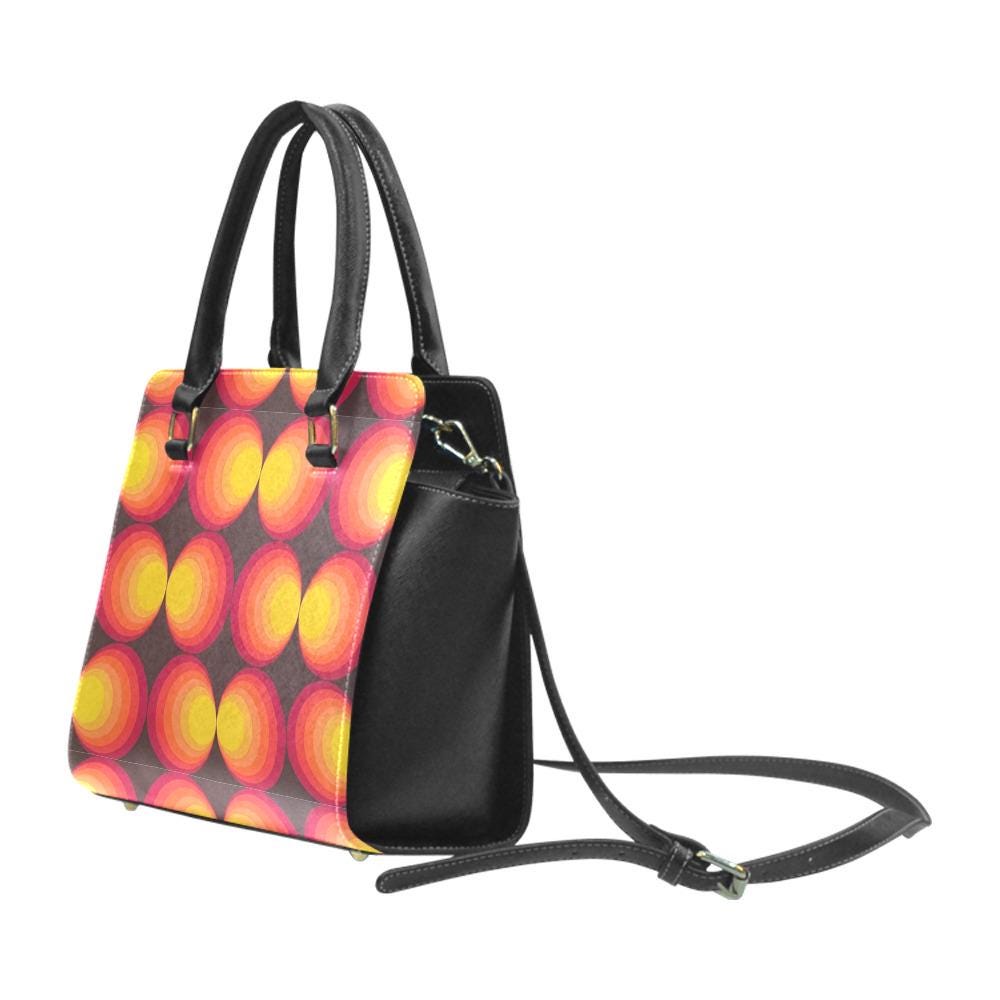 Retro 70s Rivet Shoulder Handbag – Vintage Midcentury Style Purse