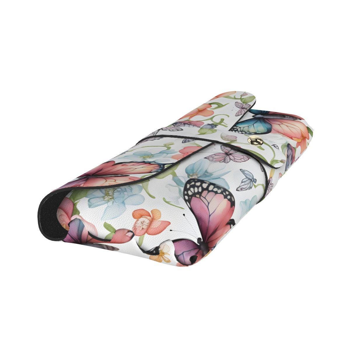 Butterflies Eyeglass Soft Case – Colorful Faux-Leather Sunglasses Holder Pouch