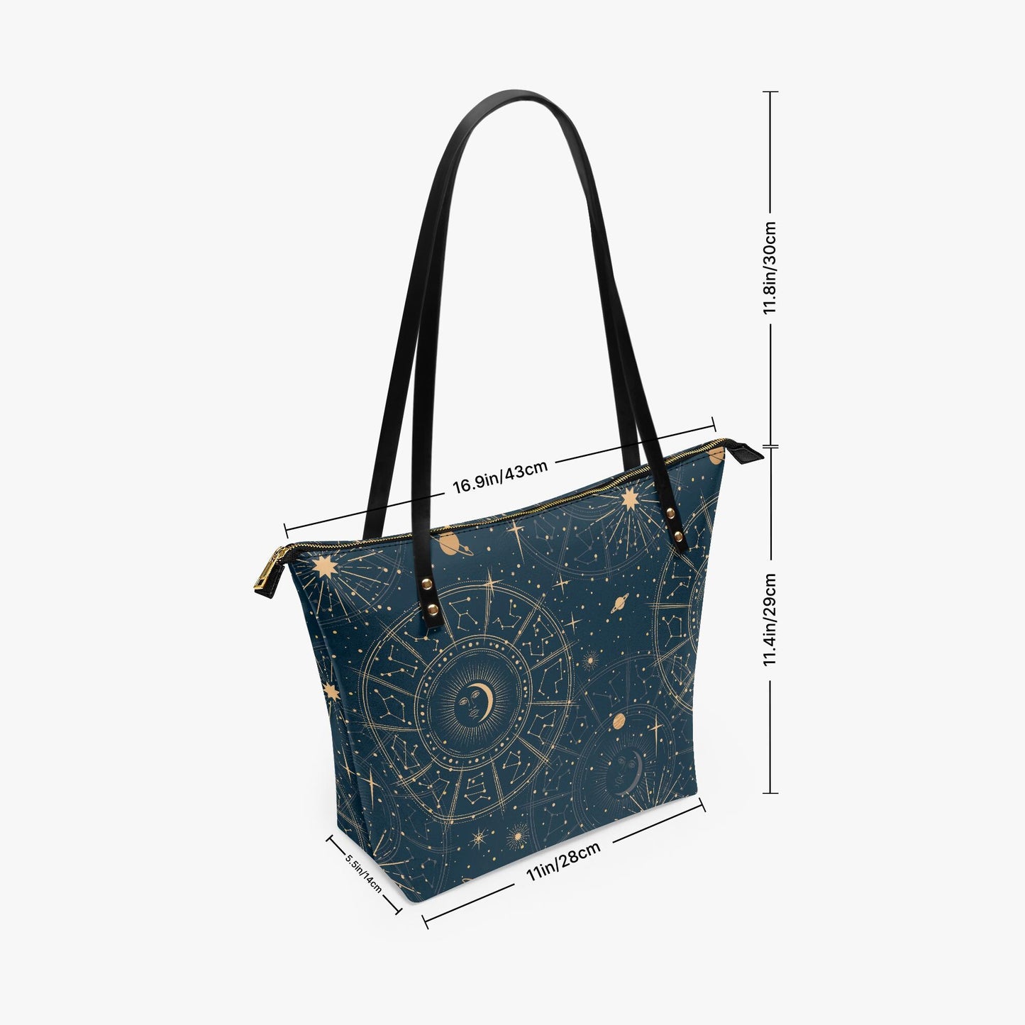 Astrology Moon Planets Roomy Tote Bag Shopper - Large Witchy Shoulder Handbag