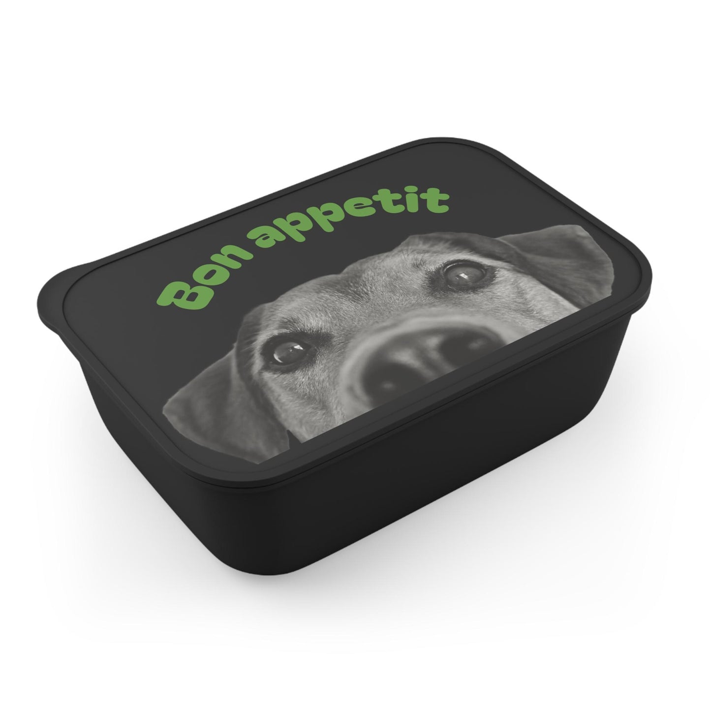 Bioplastic Bento Box: Reusable Eco Lunchware with Utensils - Dog Lover Gift