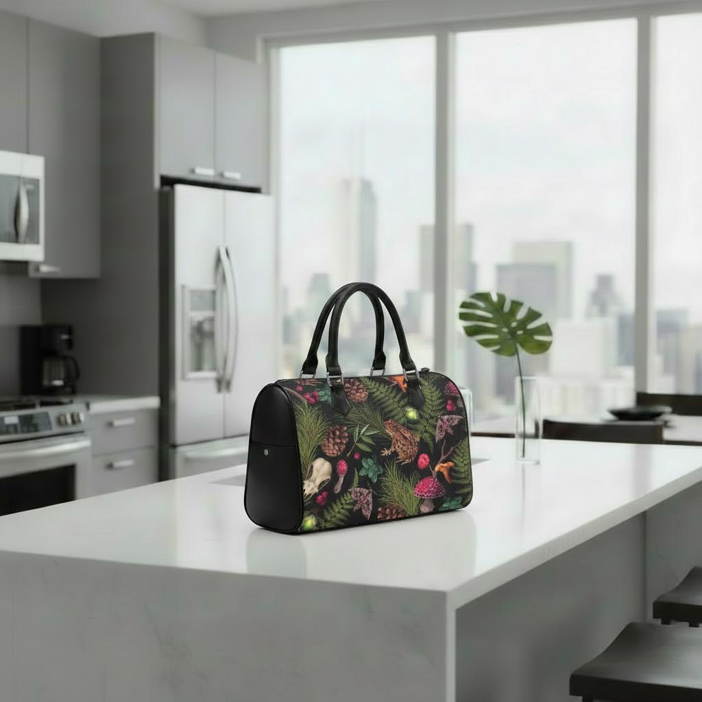 Dark Academia Mushroom Barrel Handbag – Gothic Style Everyday Purse