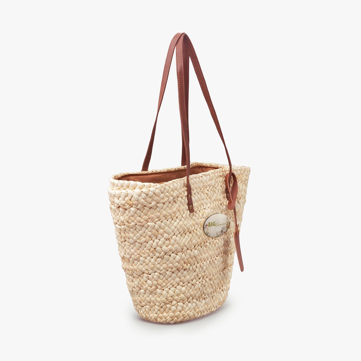 Large Woven Straw Tote Bag – Roomy Summer Tote with Zippered Interior