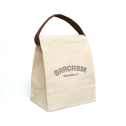 Sarcastic Cotton Canvas Lunch Bag: Eco-Friendly Vegan Tote Sustainable Gift