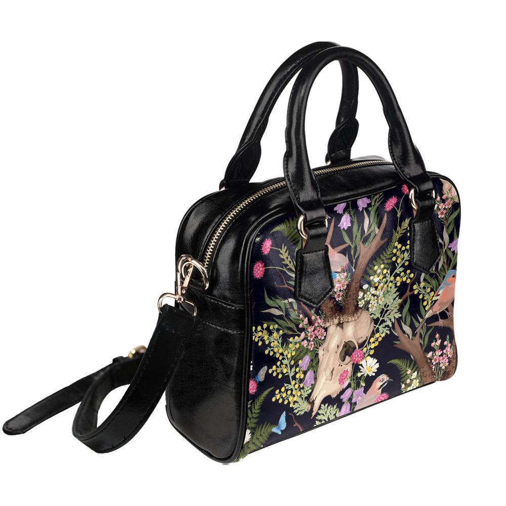 Dark Academia Shoulder Handbag – Vintage Style Vegan PU Leather Handbag