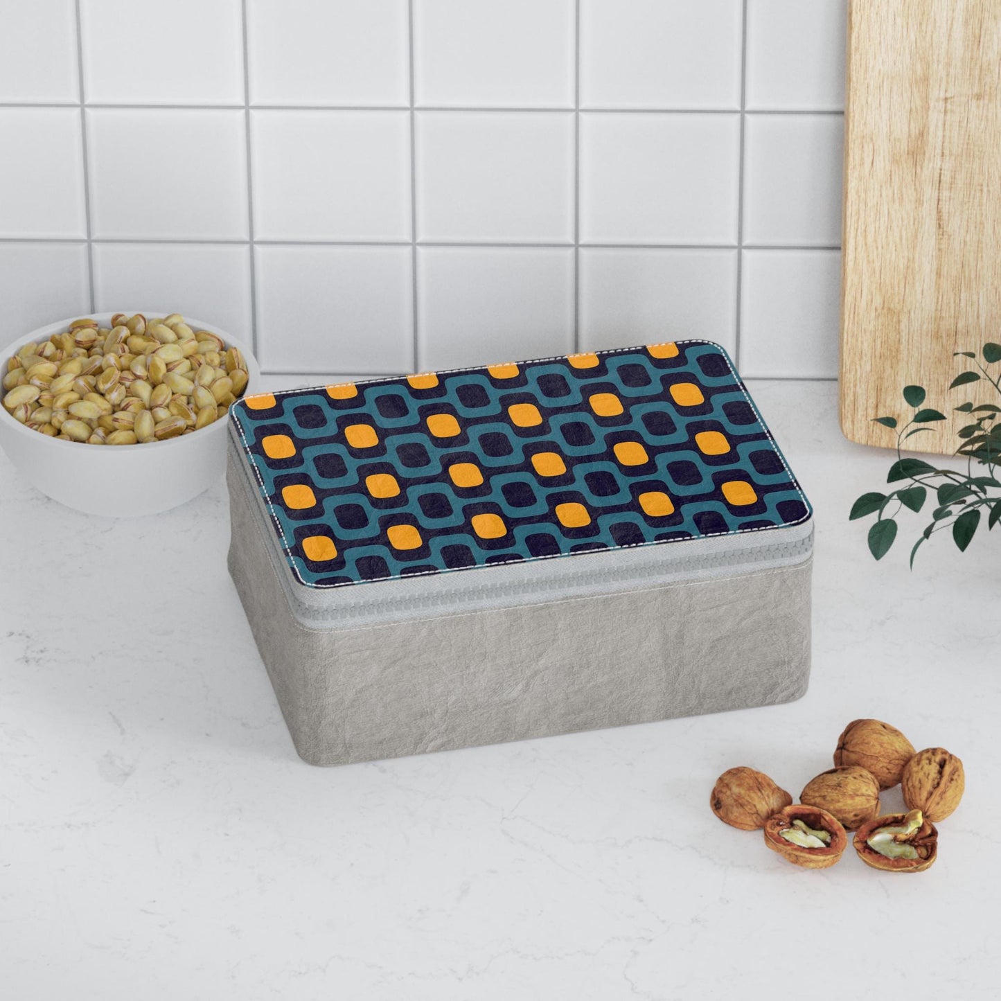 Retro 70s Paper Lunch Bag: Mid-Century Reusable Food Storage