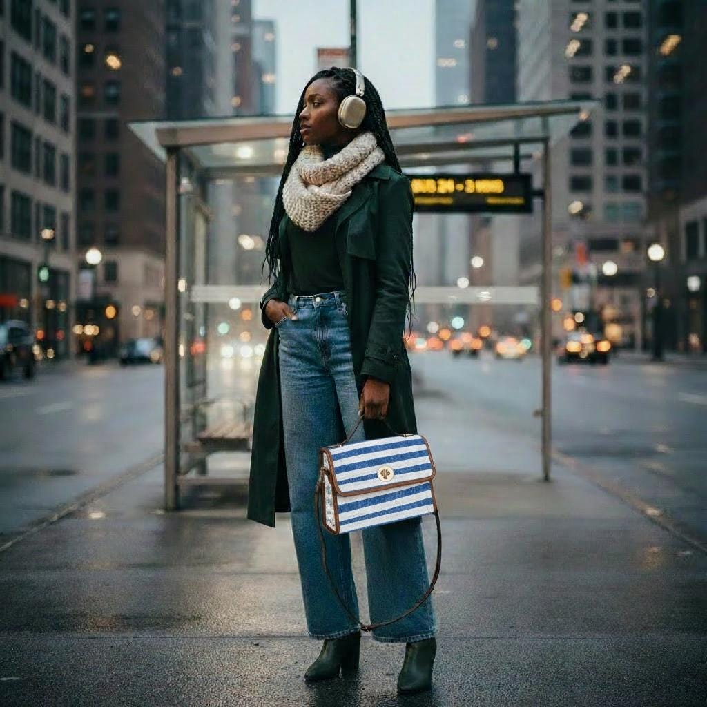 Blue White Nautical Striped Canvas Crossbody Bag – Beach Sailing Top Handle Handbag
